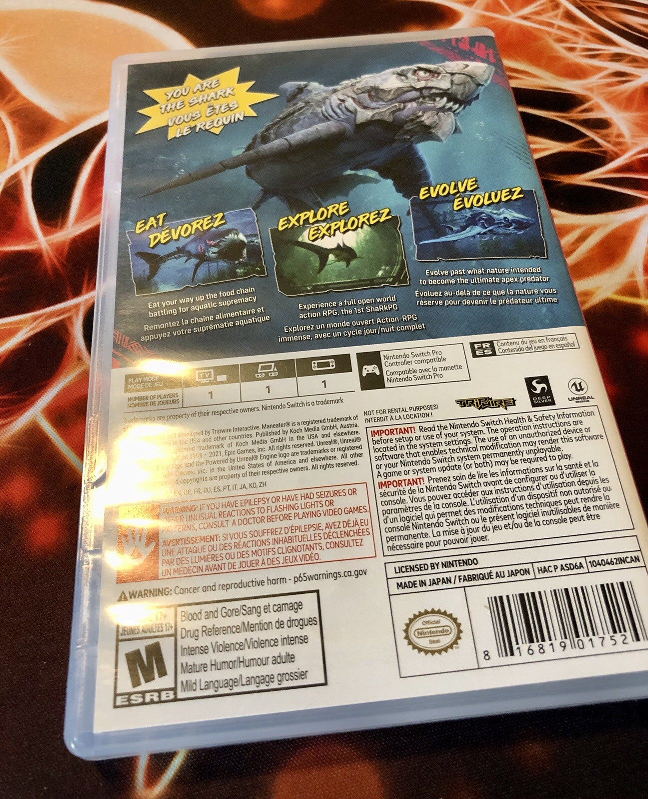 Maneater (Nintendo Switch,2021) Authentic GAME MONSTER CANADA -..-