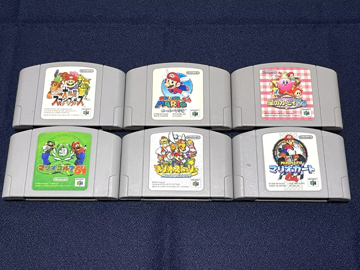 Nintendo64 Lot 6 N64 Super Mario 64 Paper Kart Golf Kirby Cartridge Only Japan