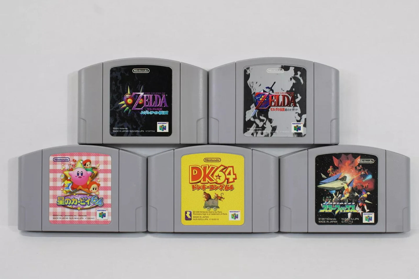 Lot 5 Japan Import N64 Games Zelda Ocarina Majora's Kirby Donkey Kong StarFox 64