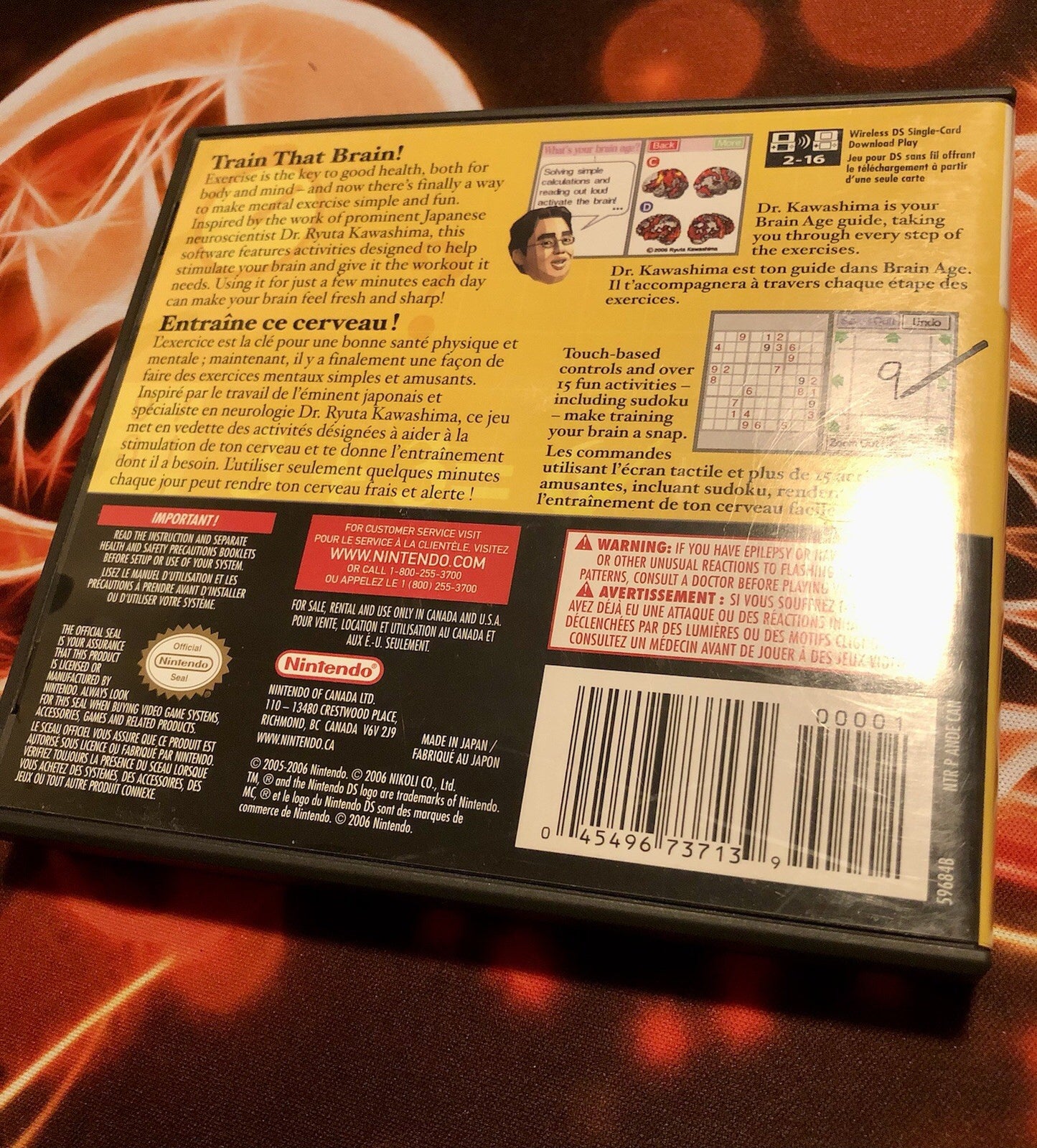 1x Brain Age DS CIB EN/FR Tested Free Shipping in Canada GAME MONSTER CANADA -.-