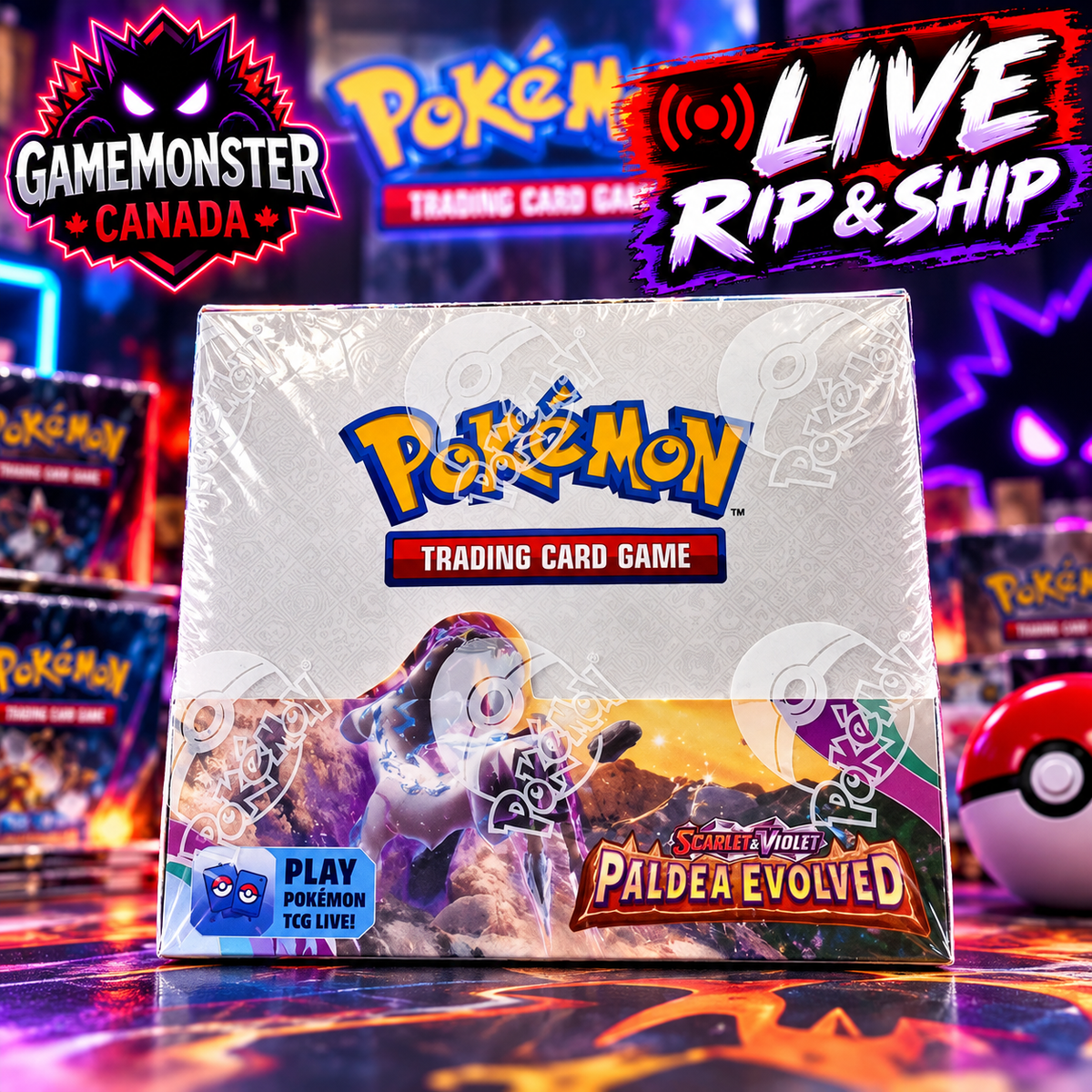 Pokémon TCG: Paldea Evolved Booster Box — Rip & Ship