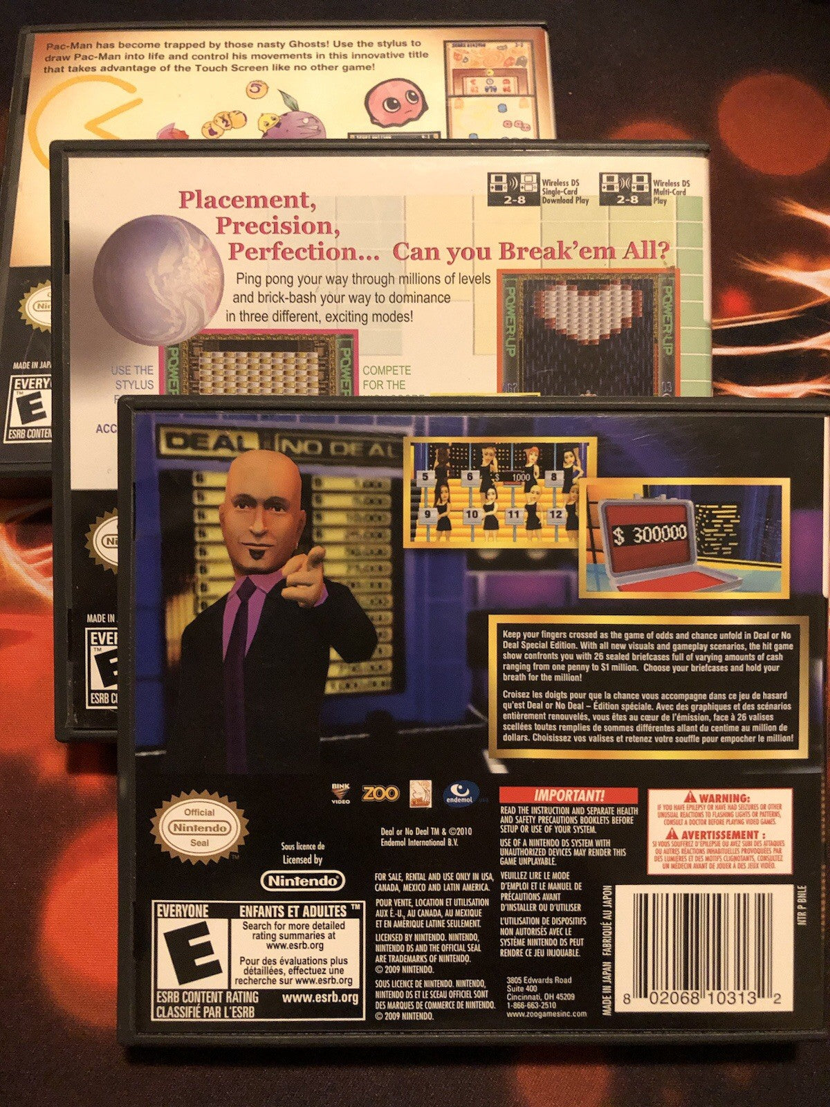 Deal or No Deal - Pac-Pix - Break 'Em All DS CIB Complete 3 pack bundle