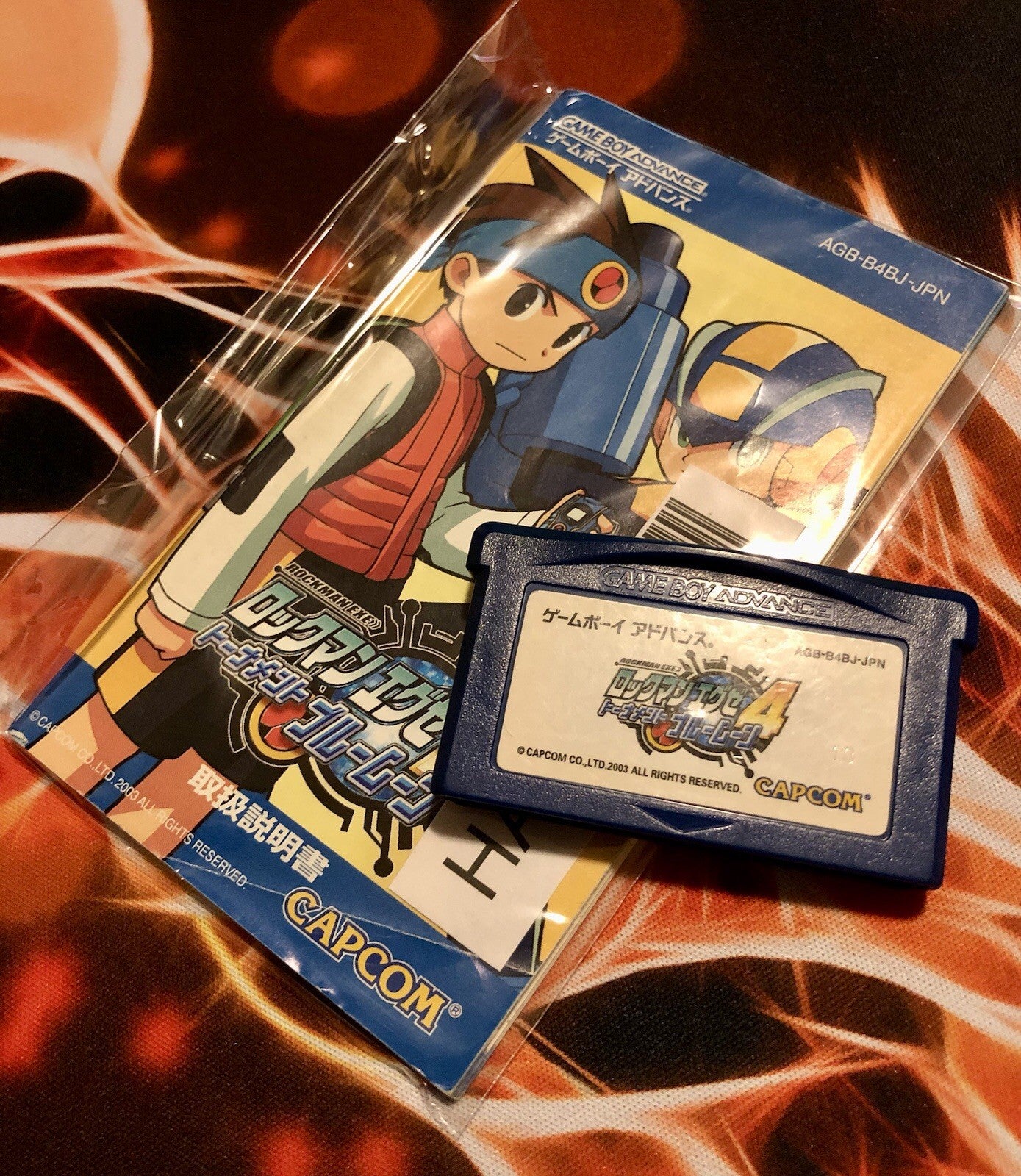 RockMan EXE 4 Tournament Blue Moon + MANUAL Nintendo Game Boy Advance GBA Japan