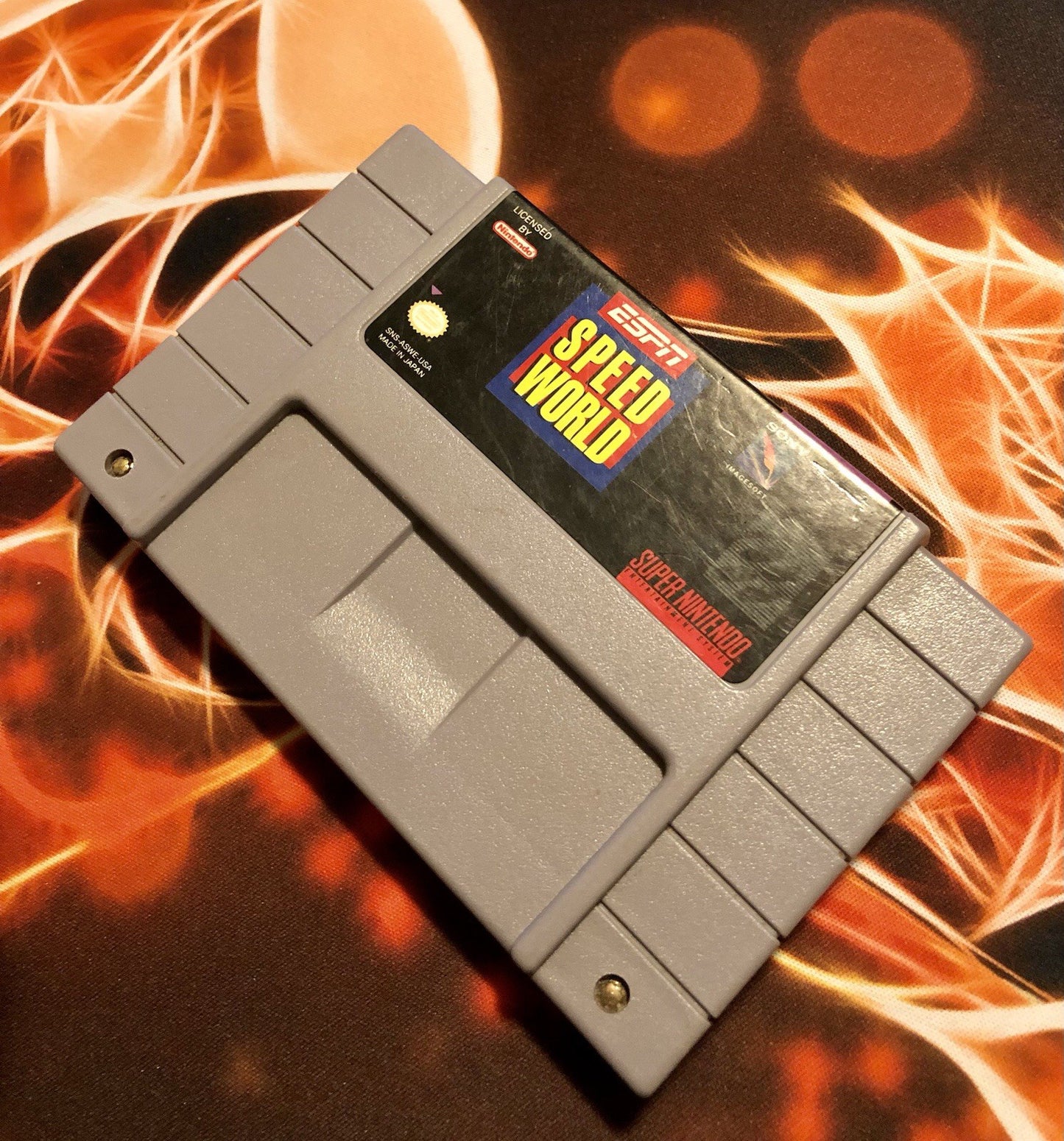 Espn Speedworld - SNES Super Nintendo Authentic GAME MONSTER CANADA -.-