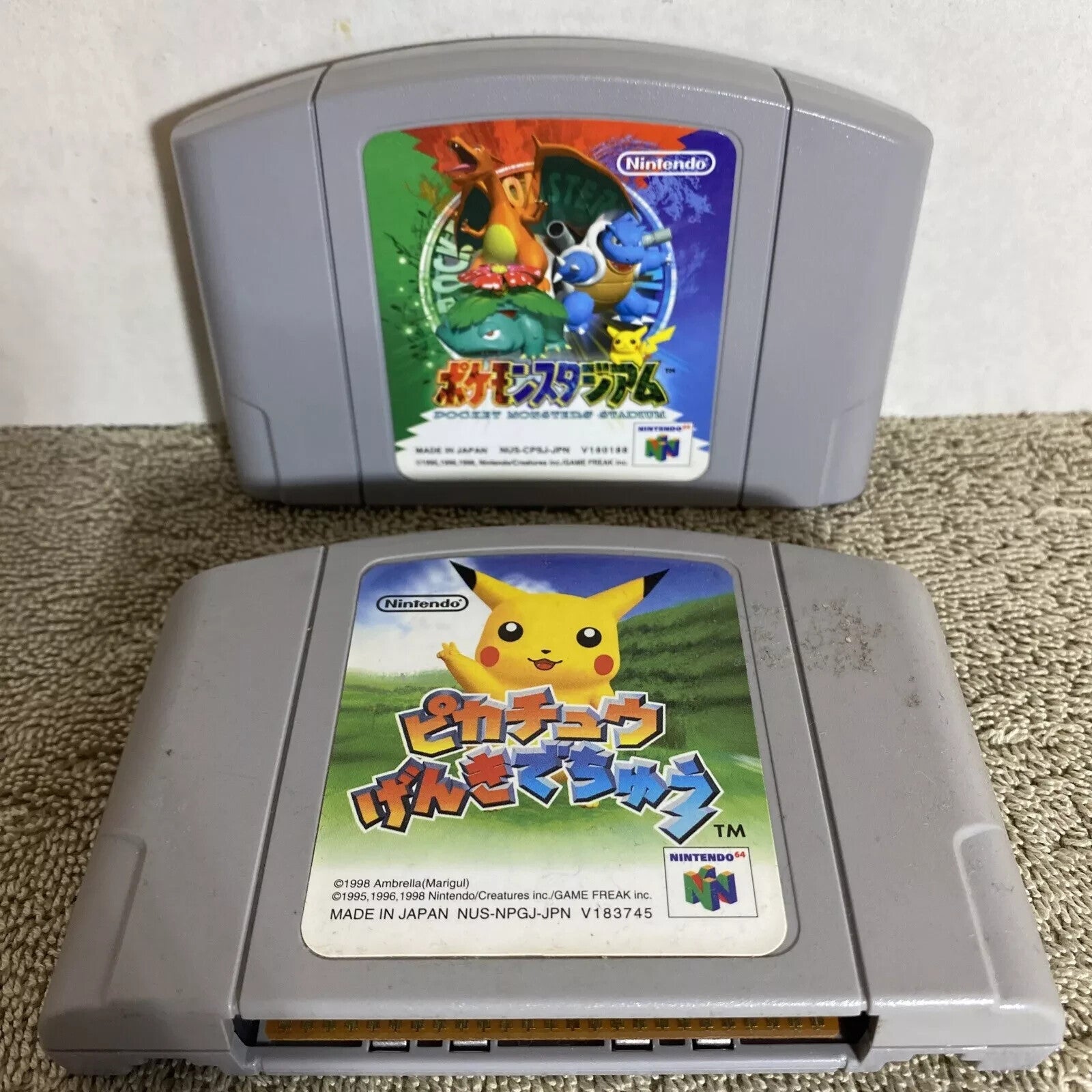 Pokemon Stadium & Hey You Pikachu Nintendo 64 N64 Japan Japanese Import Lot Set