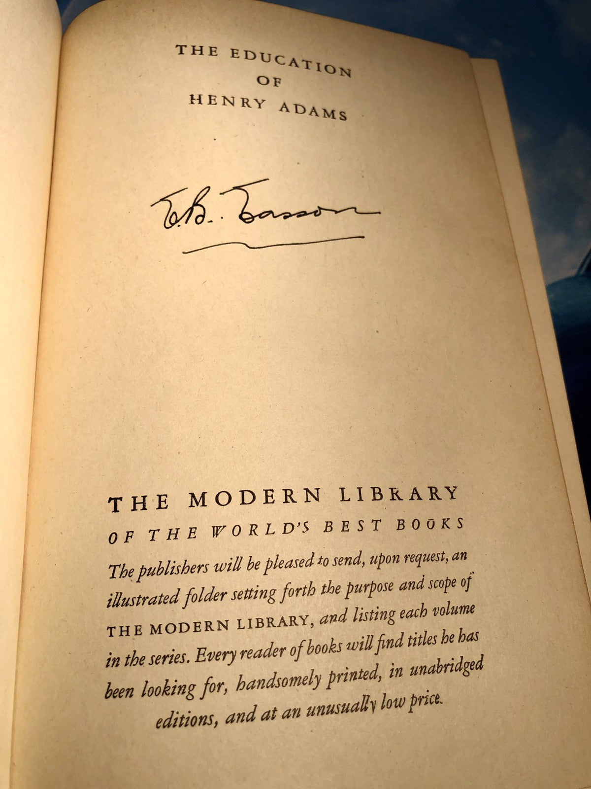 The Education of Henry Adams by James Truslow Adams(1931 Modern Library)