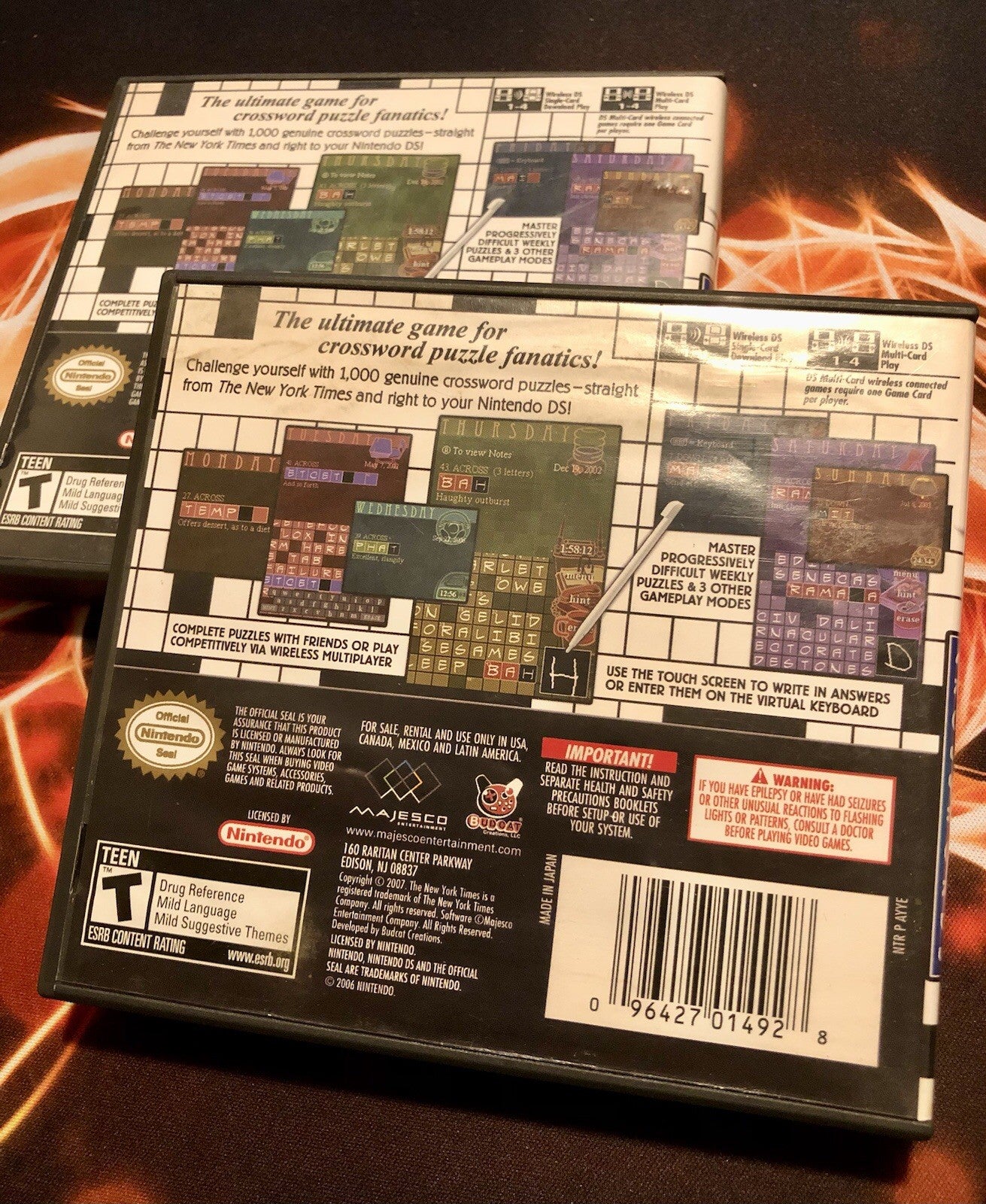 Nintendo DS The New York Times Crosswords 2007 CIB Complete w/ Manual