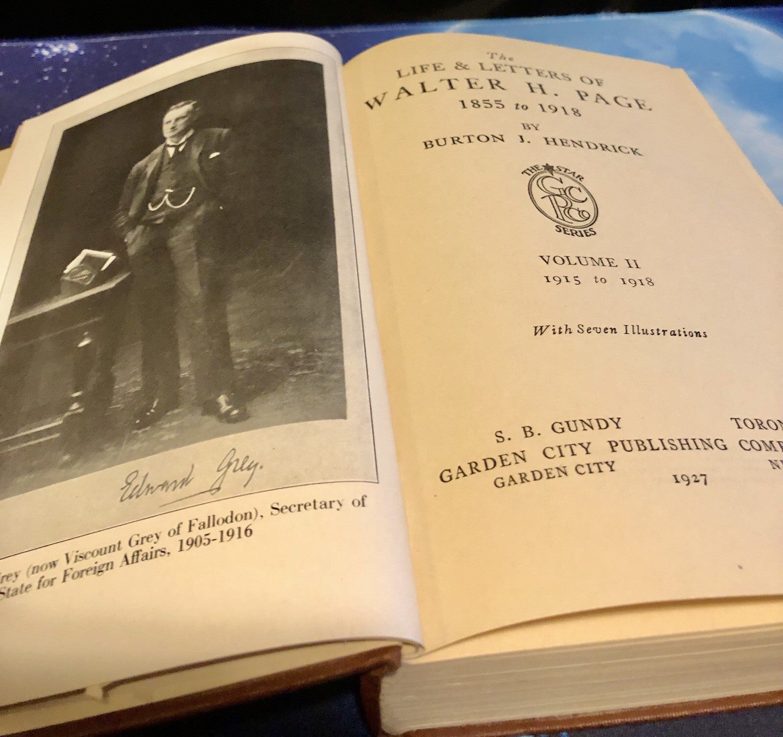 The Life & Letters Of Walter H. Page Hardcover Burton J. Hendrick 1927 Volume 2