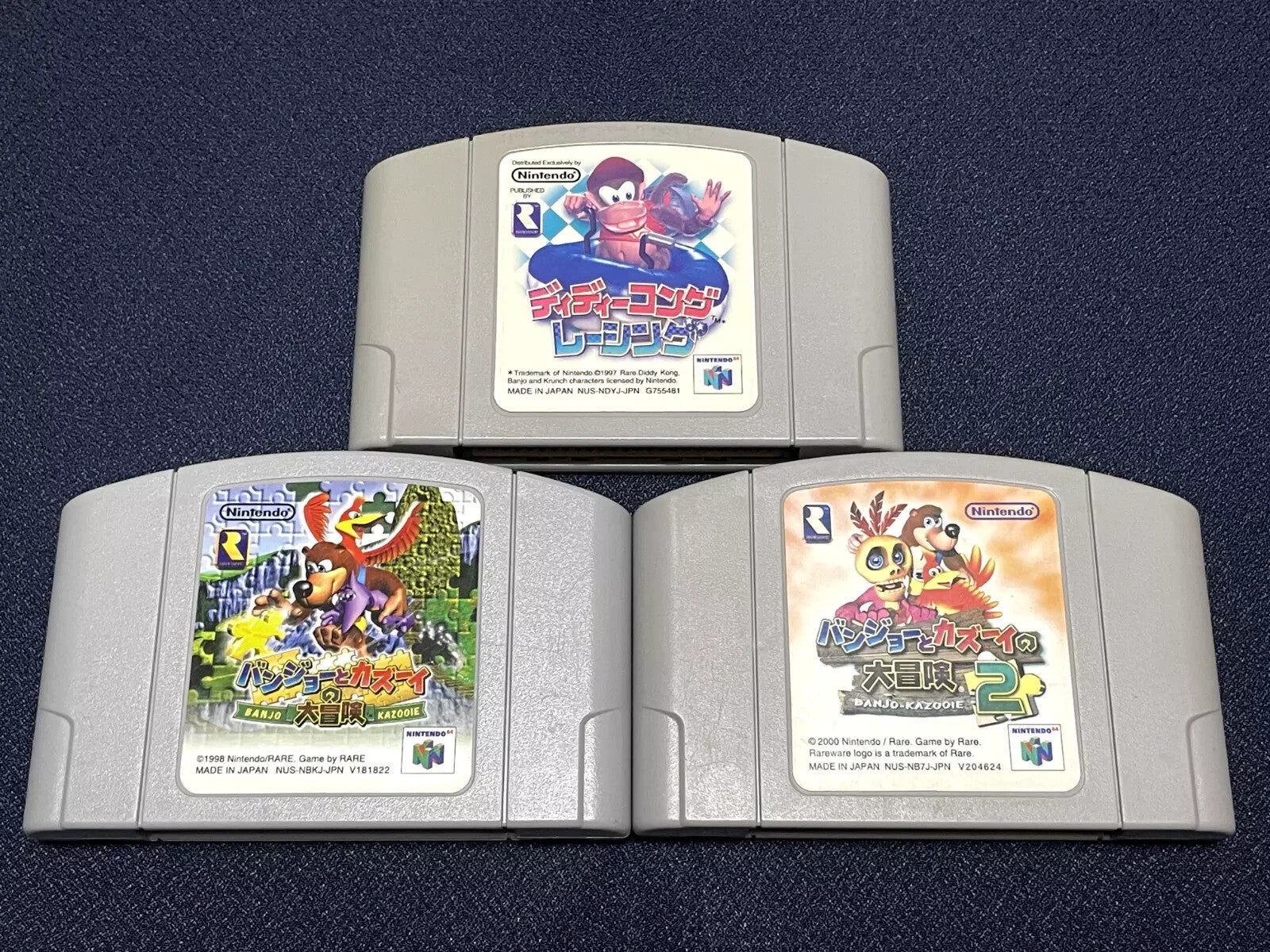 Nintendo 64 Lot 3 Games N64 Banjo Kazooie 1 2 Diddy Kong Racing Cartridge Only