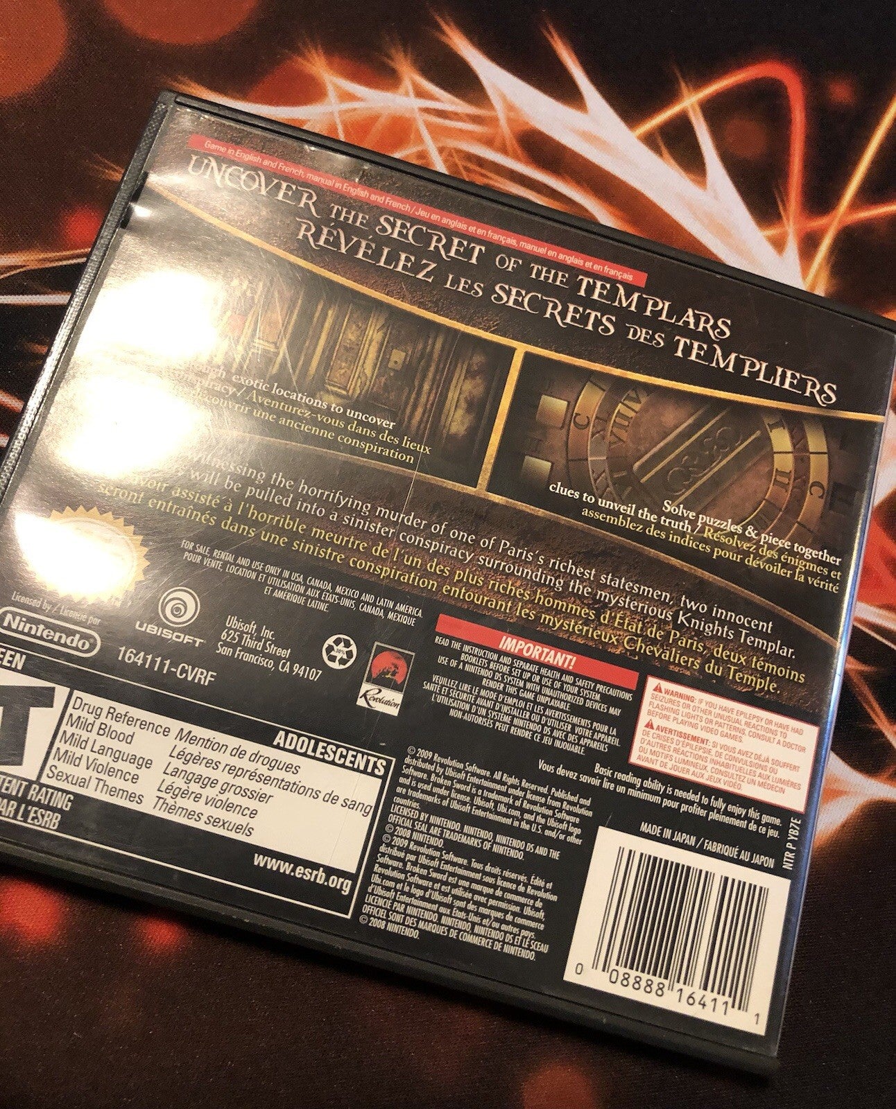 Broken Sword Shadow of the Templars Nintendo DS CIB - GAME MONSTER CANADA -..-