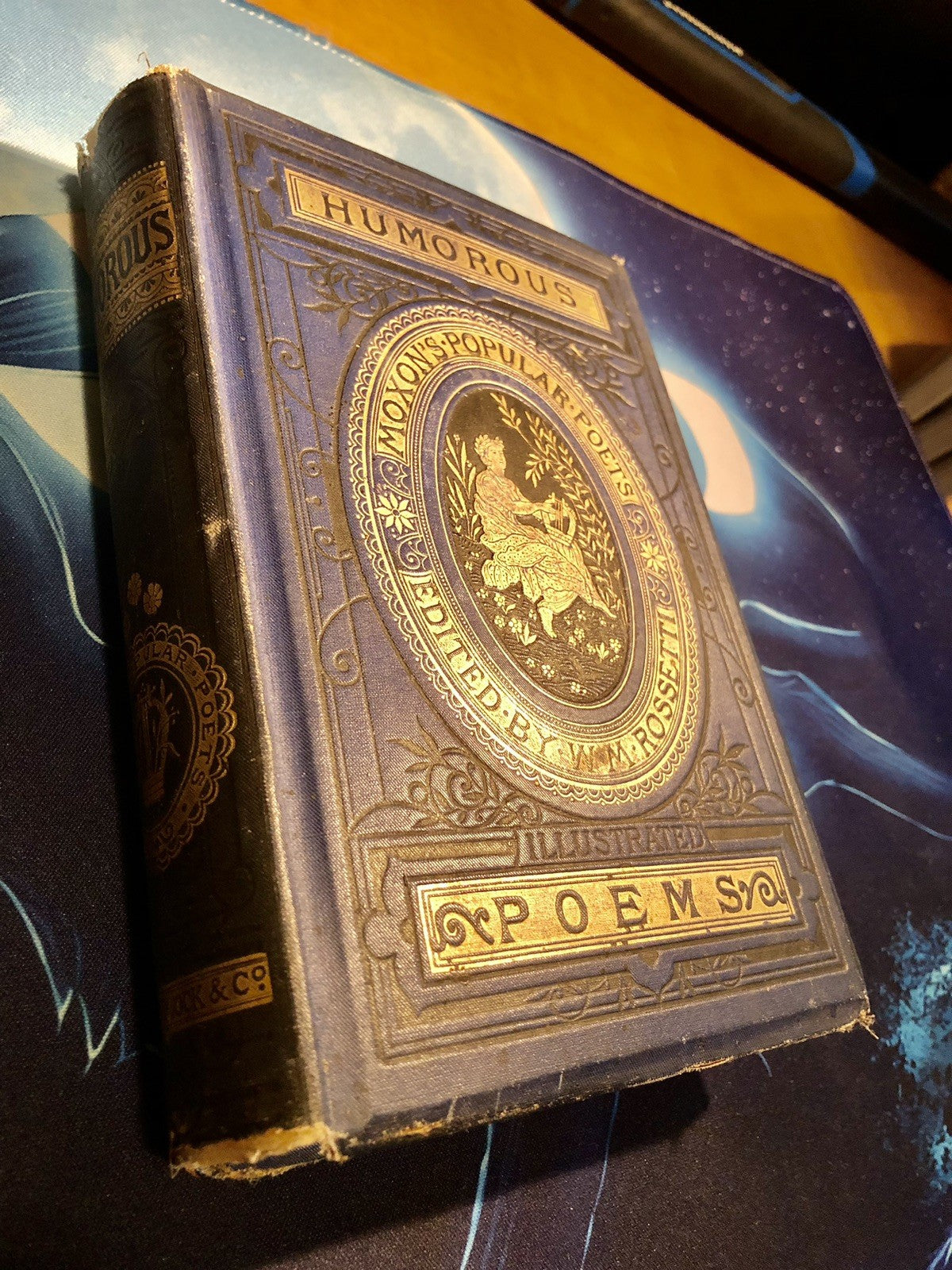 Antique 1880’s Humorous Poem Moxon’s Poetical Works Of Cowper,Campbell ,Young’s