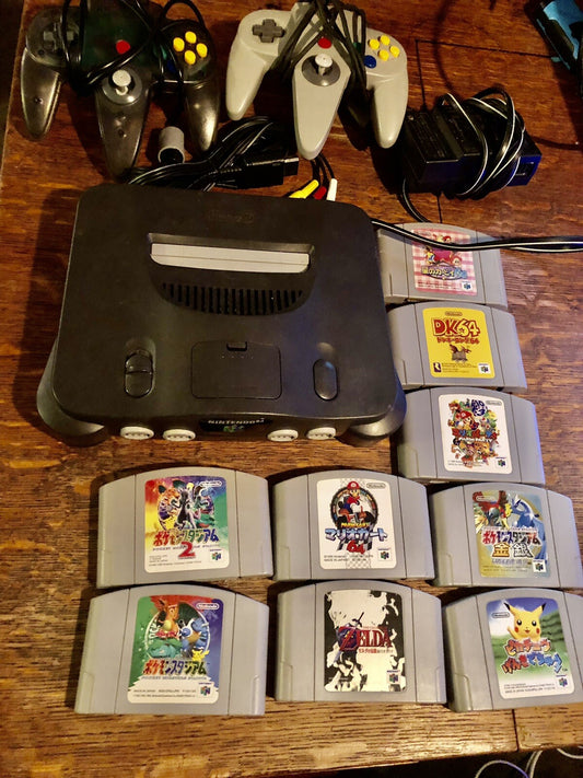 Nintendo 64 System Bundle Controller Pokemon Japanese Zelda Mario Kart DK64
