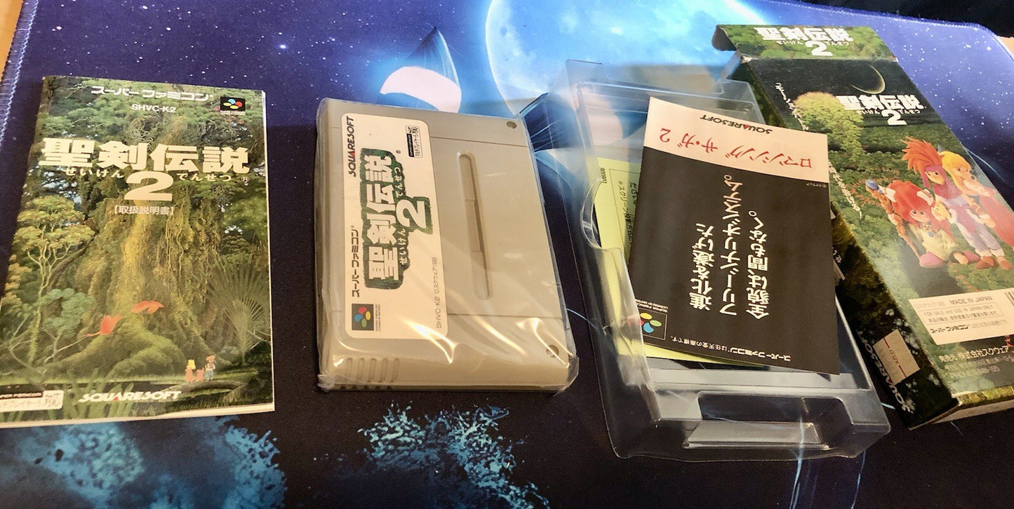 NINTENDO Super Famicom SFC Seiken Densetsu 2 Complete CIB Japan Import Tested
