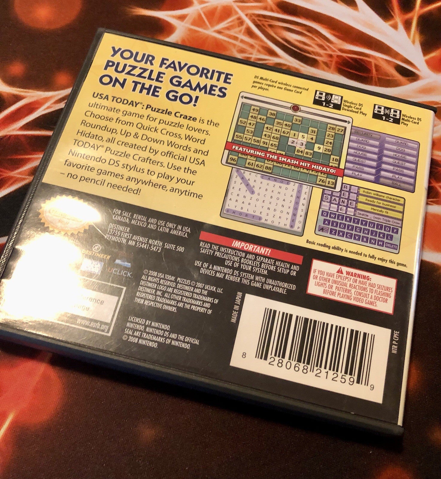 Usa Today Puzzle Craze - Nintendo DS - Authentic GAME MONSTER CANADA -..-