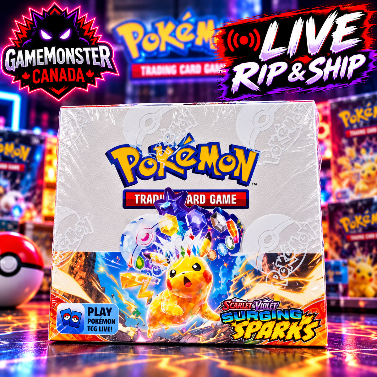 Pokémon TCG: Surging Sparks Booster Box — Rip & Ship