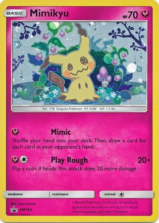 Mimikyu Promo SM163 Team Up Blister Pokemon Card  Sun & Moon Holo NM / Near Mint