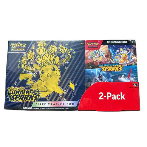 Pokemon Surging Sparks ETB & Booster Bundle Costco 2 pack (Sealed)