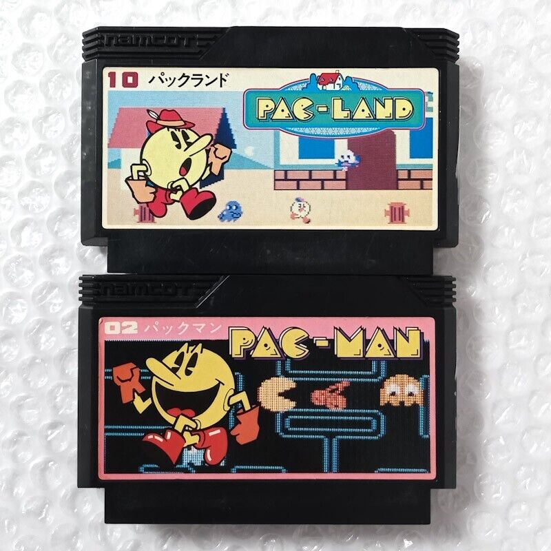 Nintendo Famicom Pac-Man & Pac-Land Japanese Tested & Working Authentic