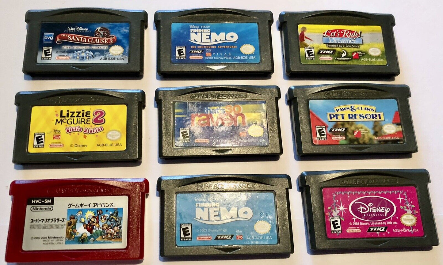 😻 Nintendo Game Boy Advance GBA Lot Bundle 9 Games All Tested Super MarioBros+