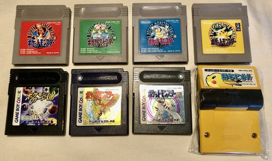 😁 Pokemon Red Green Blue Yellow Gold Silver Pinball GameBoy GBC Japanese Set Condition: Very Good